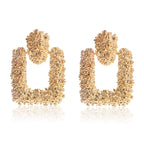 Geometric Frosted Stud Earrings Exaggerated Irregular Embossed Retro Ear Rings
