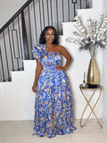 TURN HEADS MAXI TIERED DRESS (BLUE)