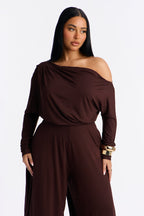 Bria Barrel Wide Leg Jumpsuit - Charcoal