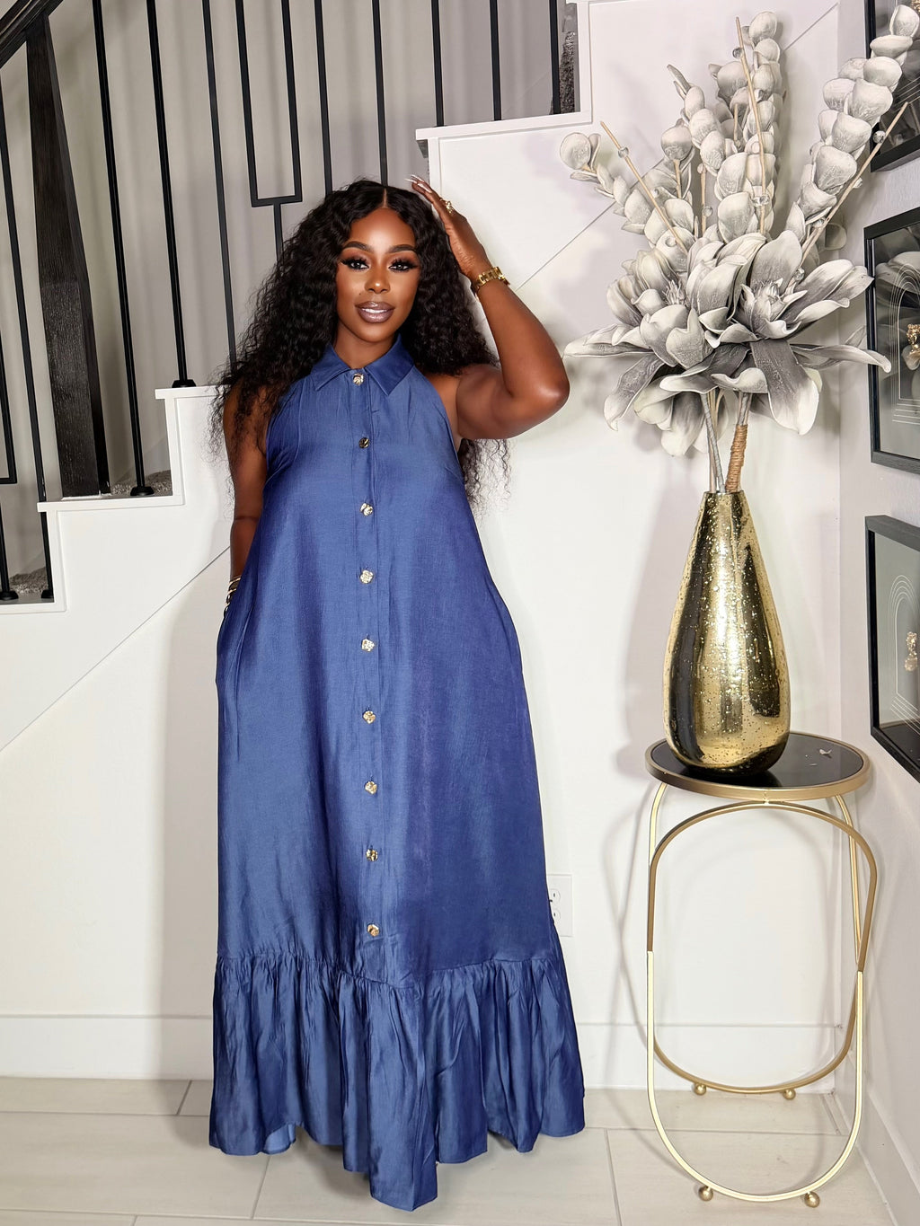 ENDLESS SUMMER MAXI DRESS (DENIM BLUE)