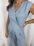 Cropped Waistcoat & Trouser Co-Ord (4 Colours)
