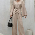 YNeedM Twisted Knot Waist Two Piece Modest Co Ord Set US One Size 2-8