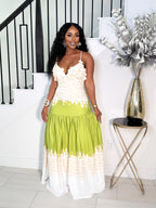 SOFT GIRL LIME TONE MAXI DRESS