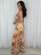 Circle Print Handkerchief Top And Trouser Co-Ord (4 Colours)