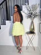 NEON FOR THE WIN BACKLESS MINI DRESS