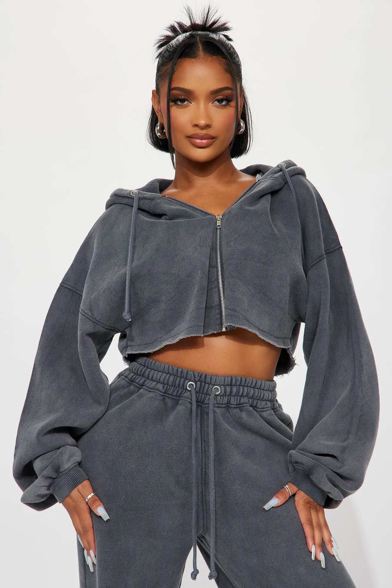 On The Go Fleece Pant Set - Blue