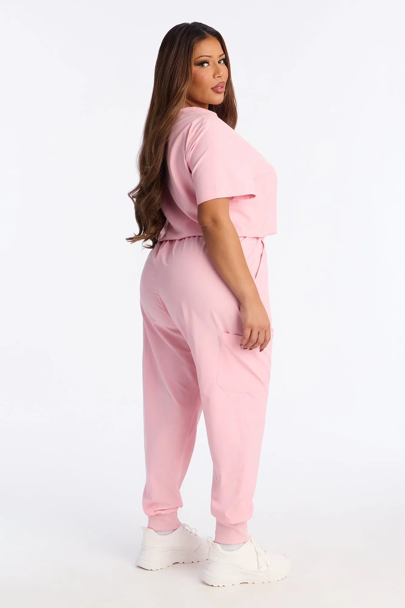 Full Shift Stretch Jogger Scrub Uniform Jumpsuit - Black