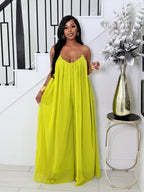 THE LUXE ESCAPE JUMPSUIT (LIME GREEN)