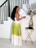 SOFT GIRL LIME TONE MAXI DRESS