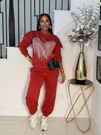 MISS RHINESTONE SWEATER SET