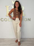 Flat Knit Gold Sunflower Pendant Tank Top (2 Colours)