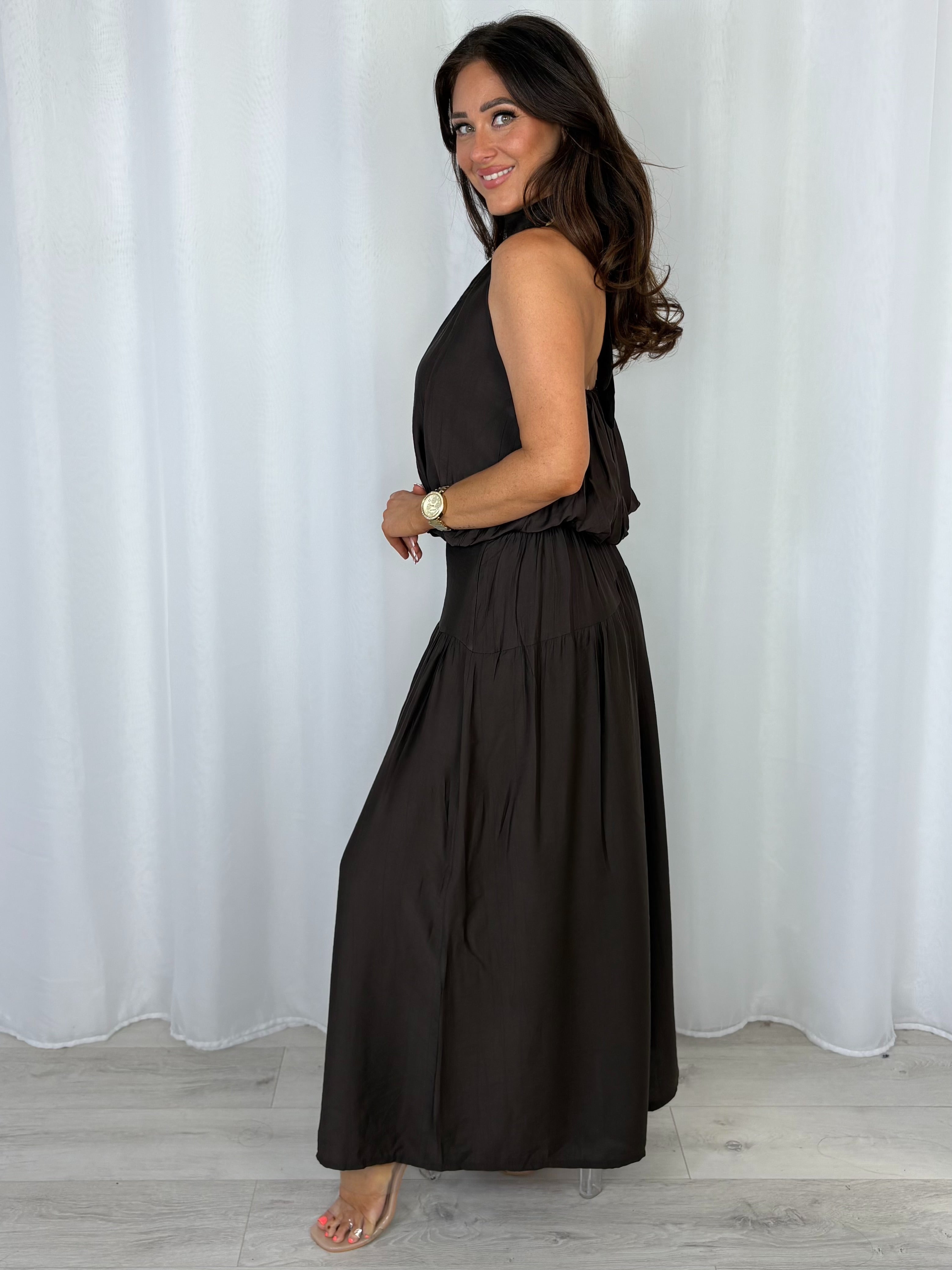 Halter Neck Balloon Style Top And Maxi Skirt Co-Ord (5 Colours)