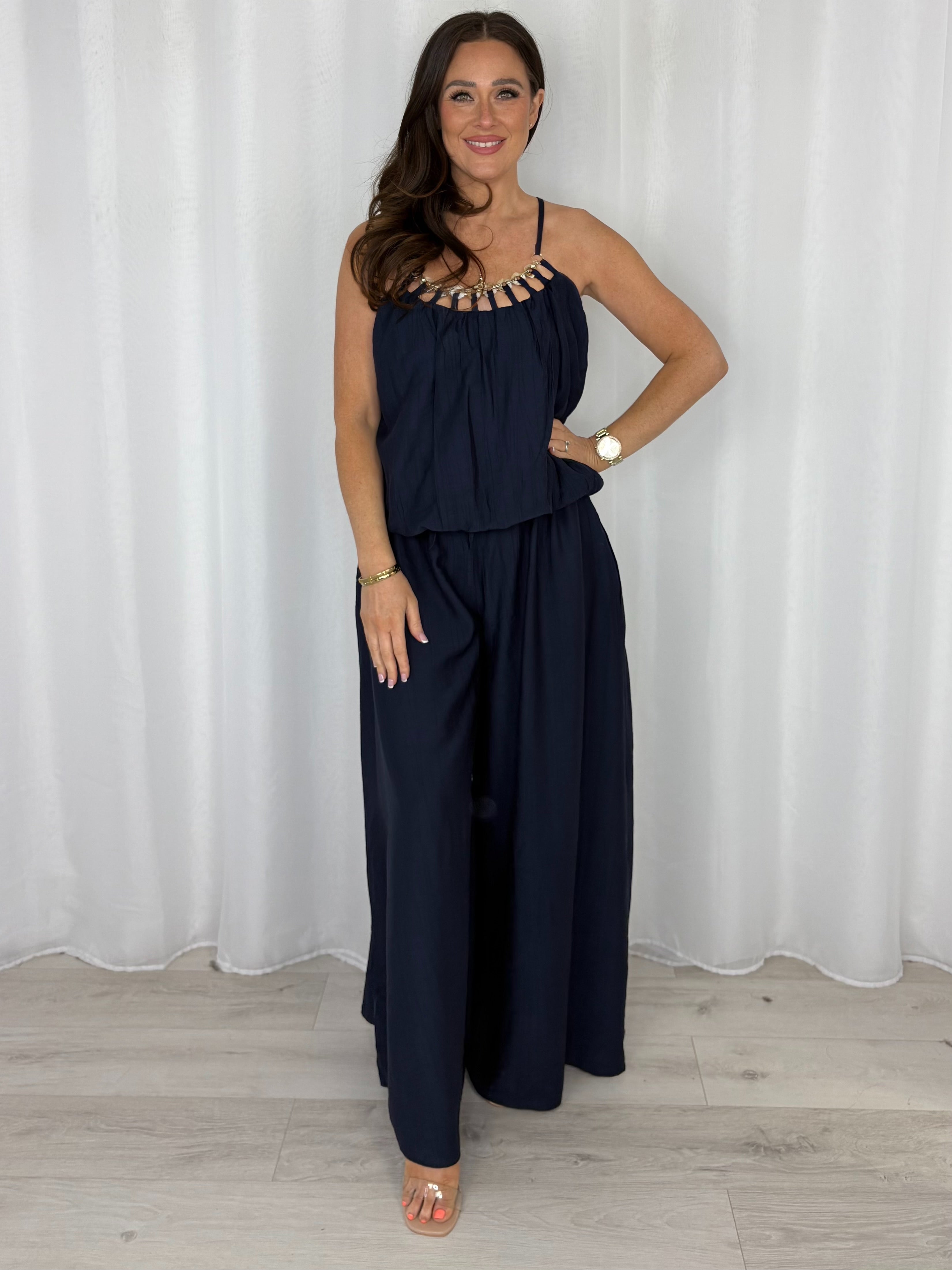 Chain Detailed Trouser Co-Ord (6 Colours)