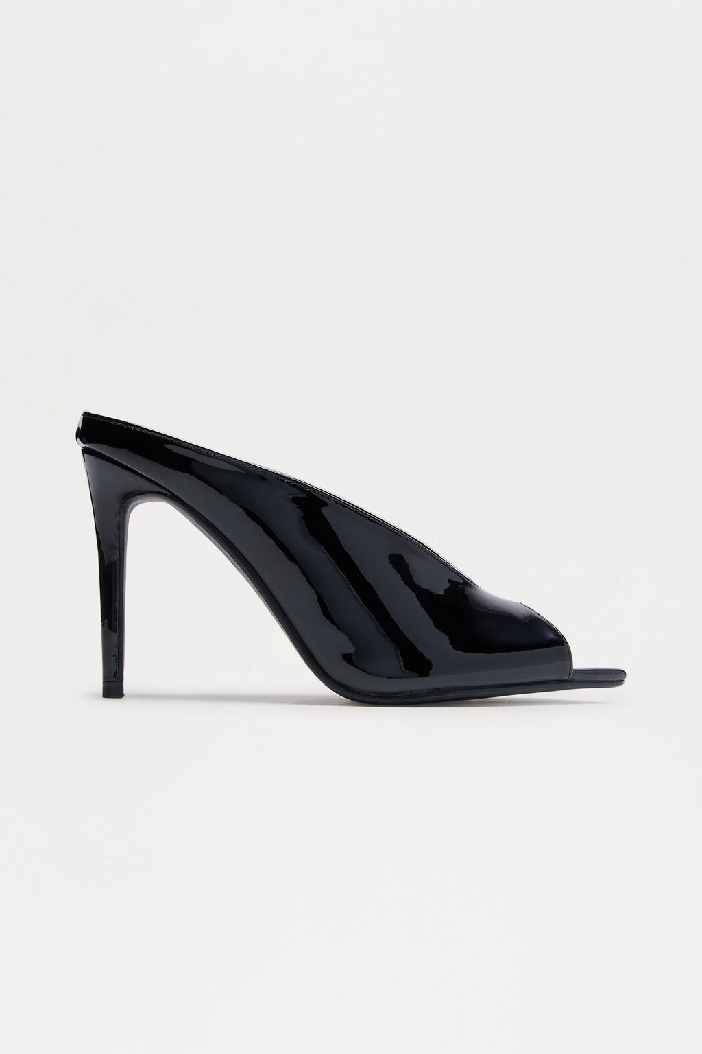 Kingsley Faux Patent Stiletto Heels - Black