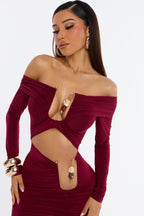 Kaylor Stone Hardware Draped Mini Dress - Teal