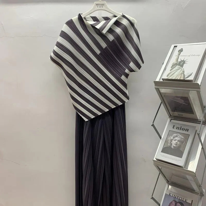Elegant Pleated Two-Piece Set