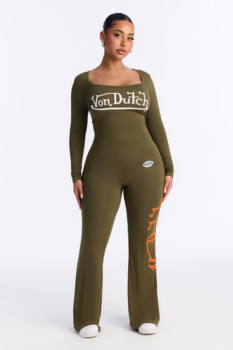 Von Dutch Babe Flare Leg Jumpsuit