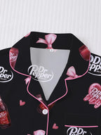Women's Heart Bow Print Sleepwear Set