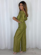 Polka Dot Balloon Crop Top & Trouser Co-Ord (2 Colours)
