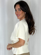 Kimono Style Sleeve Cinched In Pearl Detailed Top (5 Colours)
