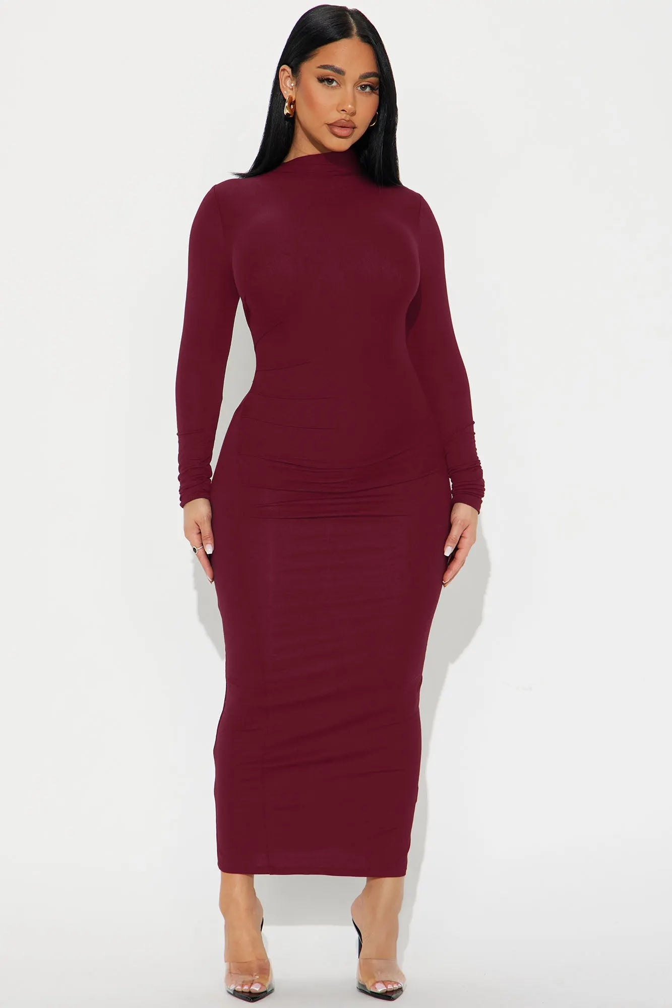 Lana Long Sleeve Midi Dress - Black