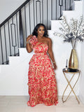 TURN HEADS MAXI TIERED DRESS (RED)