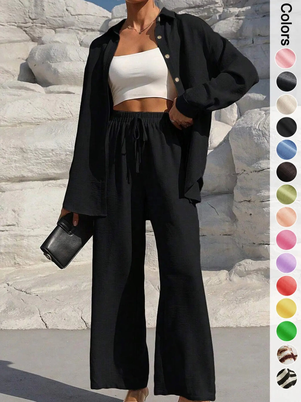 Women's Casual Sporty Shirt and Pants Set, Loose-Fit Zebra Stripe Two-Piece Suits, Ideal for Home Relaxation and Vacation
