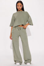 Strollin' Around Pant Set - Charcoal