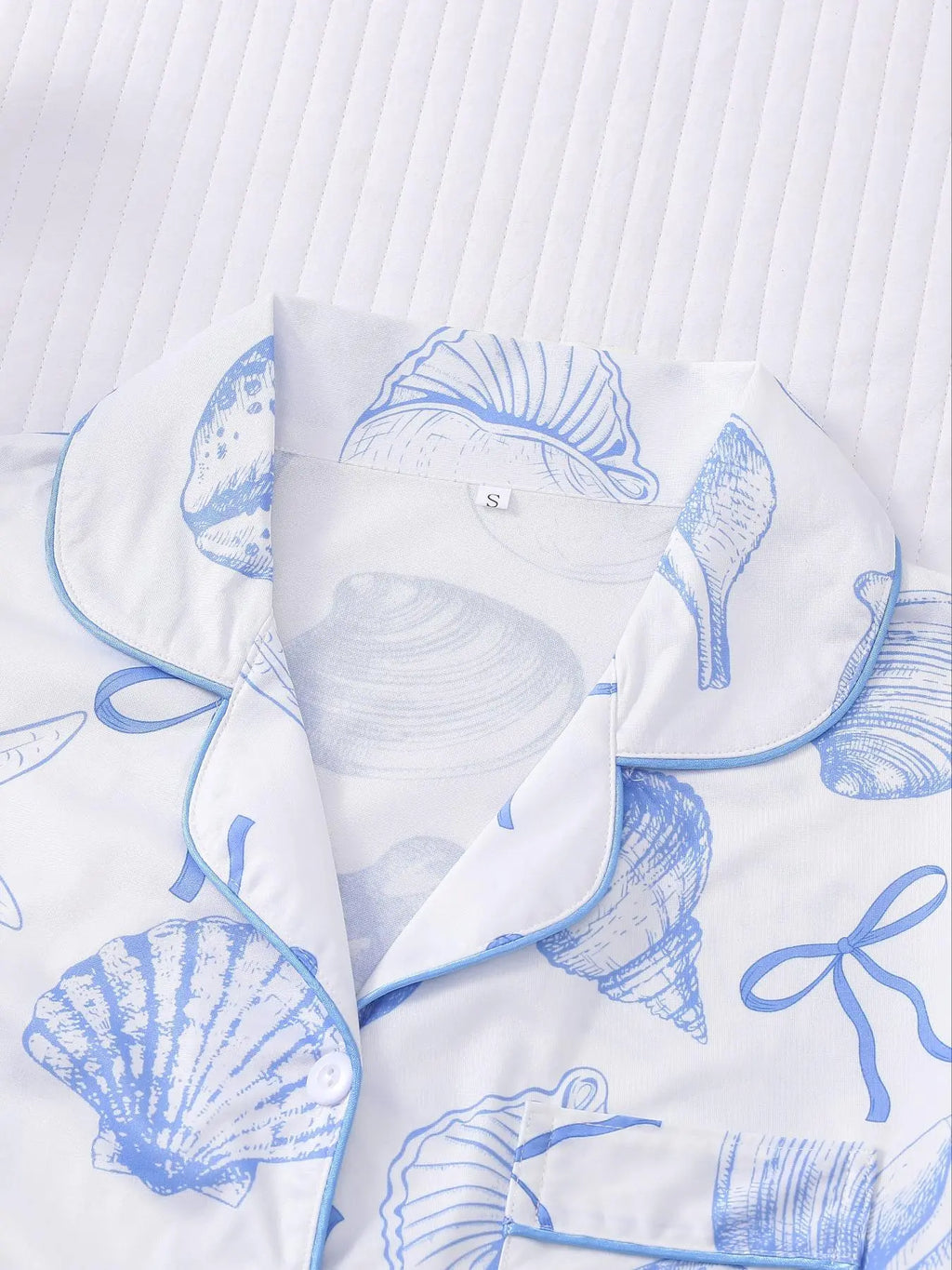 Women's All Over Print Button Front Top & Elastic Waist Shorts Pyjama Two-piece Set