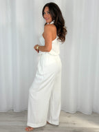 Gold Buckle Racer Cut Top And Wide Leg Trouser Co-Ord (3 Colours)