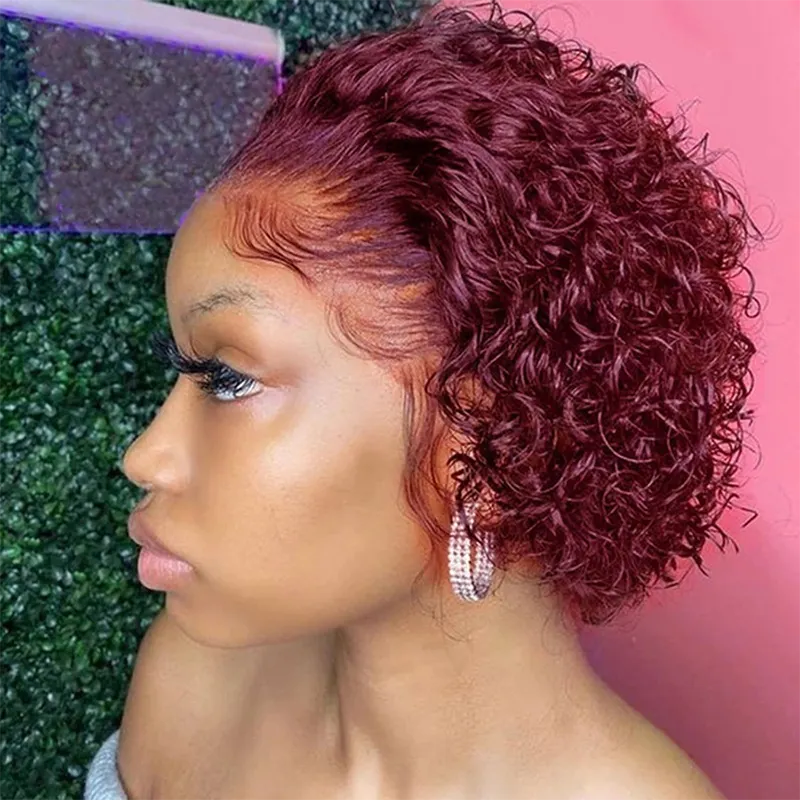 Short Curly Hair Frontal Lace Wigs