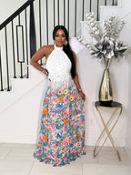 FLORAL GODDESS LACE MAXI DRESS