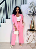 GLAM UP IN QUILT PANTS SET (PINK)