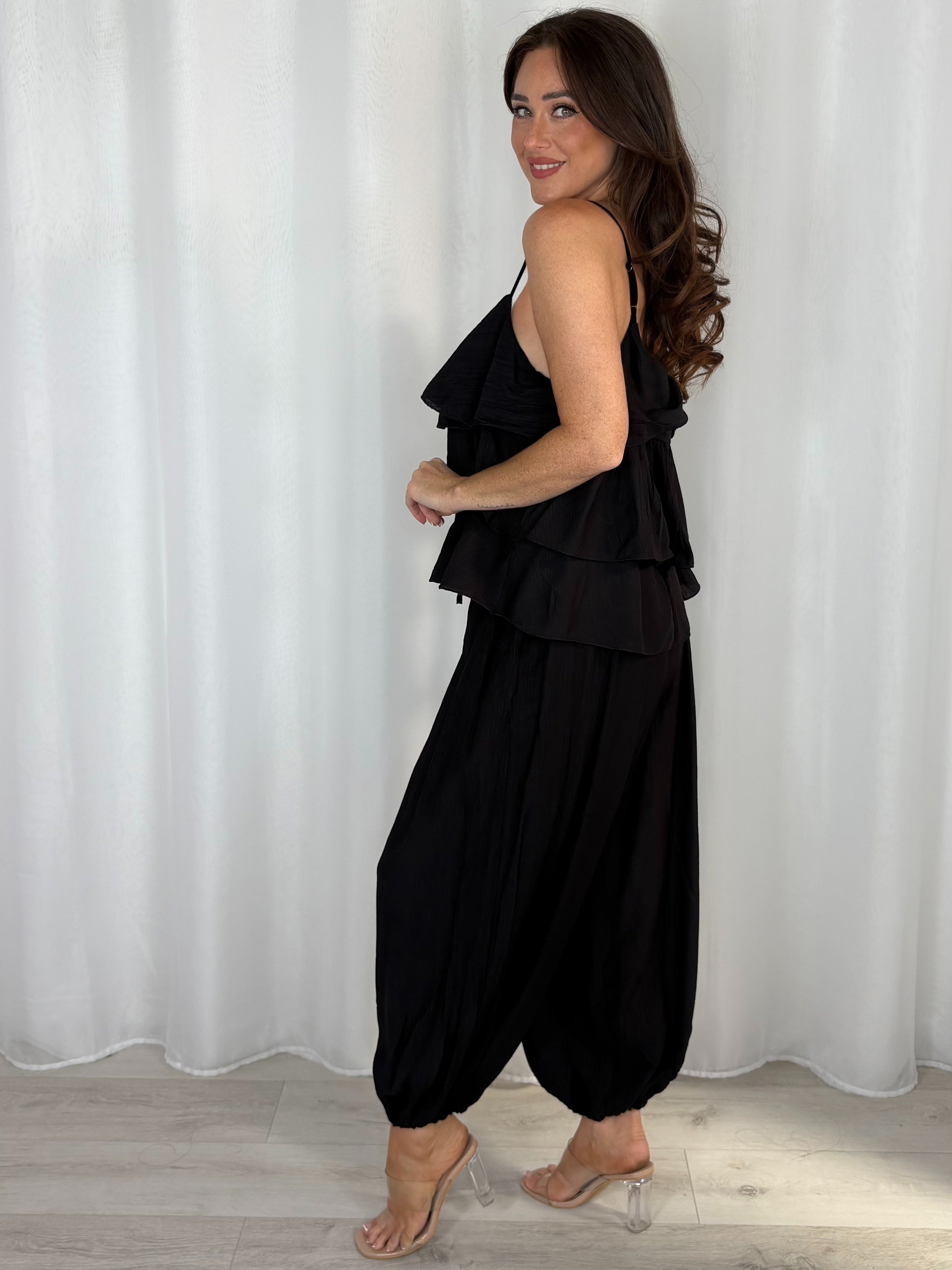 Frill Vest Top And Harem Trouser Co-Ord (7 Colours)