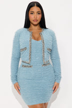 Monia Sweater Mini Dress Set - Blue