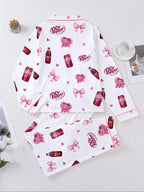 Women's Heart-shaped drink bottle Sleepwear Set