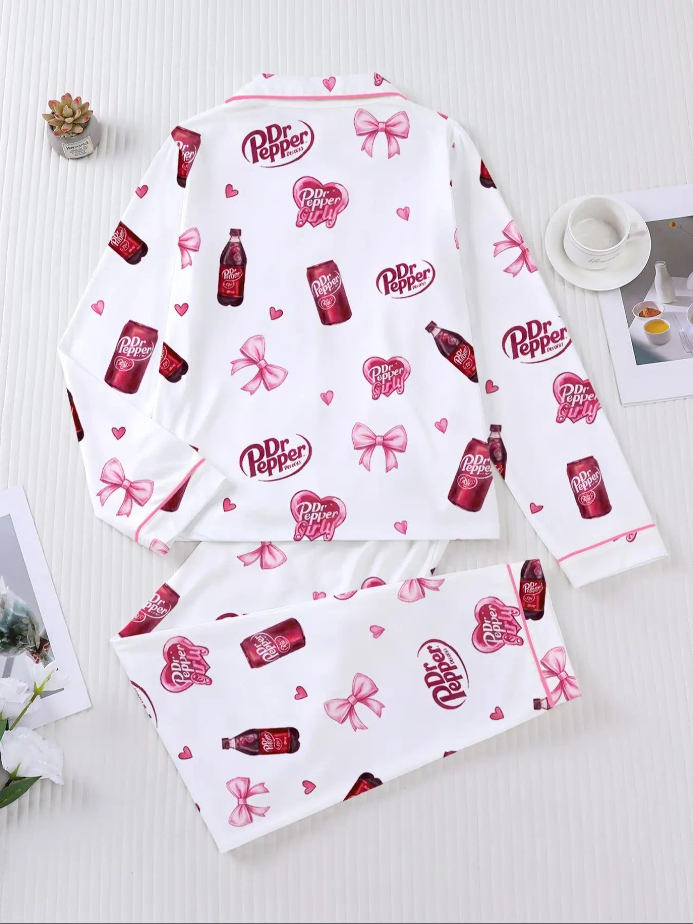 Women's Heart-shaped drink bottle Sleepwear Set