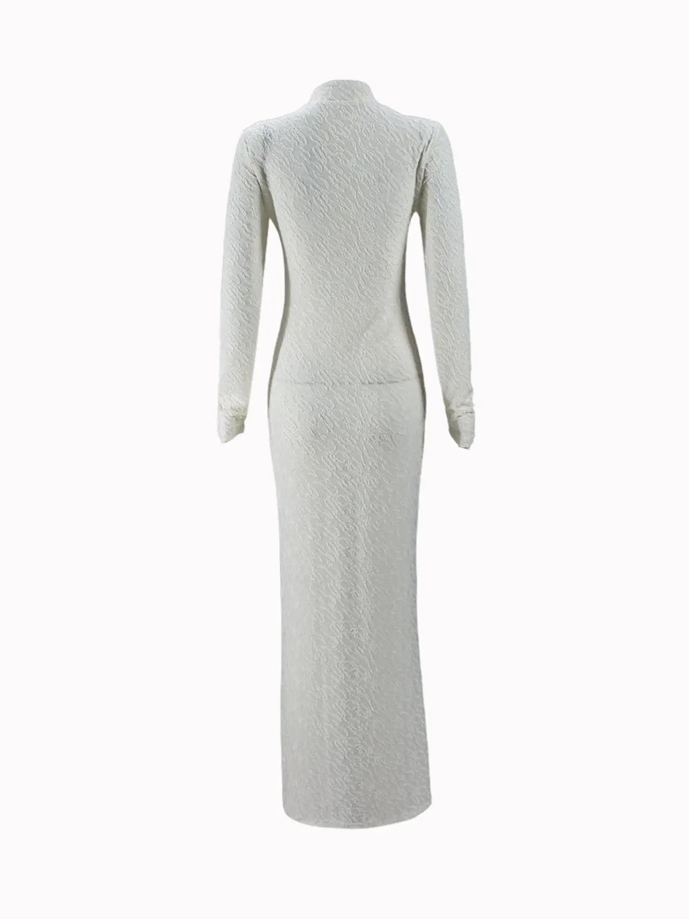 Women's Plain Solid Long Sleeve Bodycon Dress, Casual Fashion Mock Neck Maxi Dress for Daily Wear, Ladies Clothes for Spring