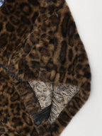 Thick Plush Leopard Print Fashion Retro Casual Long Sleeve Zipper Cardigan, High Neck Jacket, Unisex, Couples Wear, Winter Essential