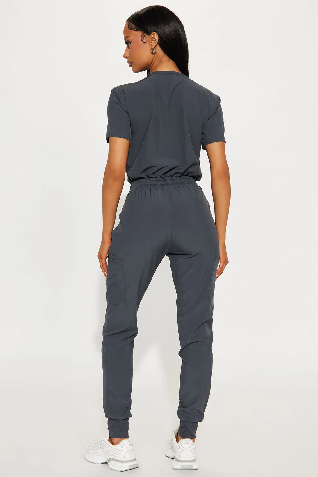 Full Shift Stretch Jogger Scrub Uniform Jumpsuit - Black