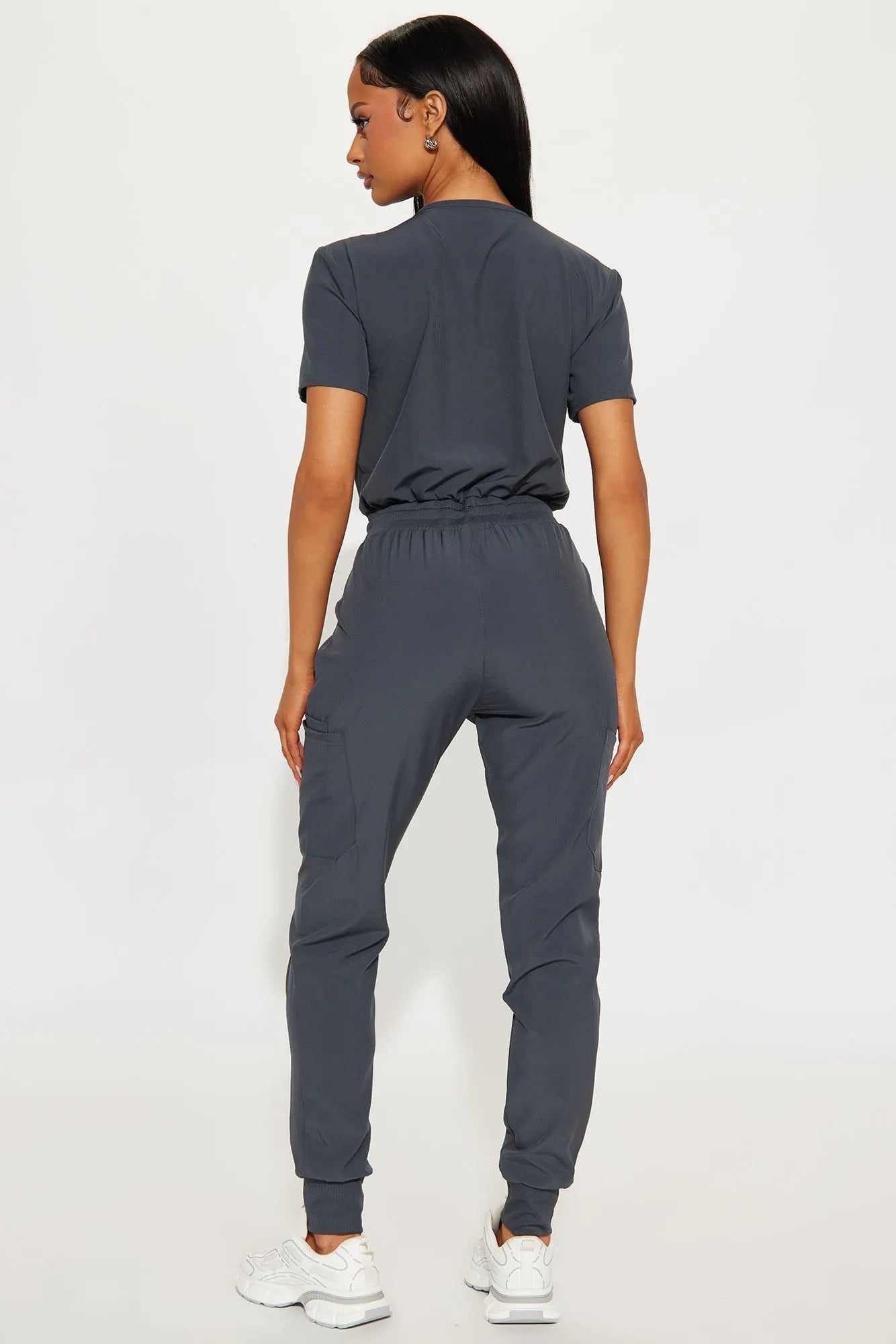 Full Shift Stretch Jogger Scrub Uniform Jumpsuit - Black