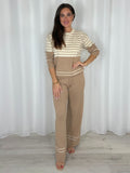 Round Neck Striped Jumper And Trouser Co-Ord (5 Colours)
