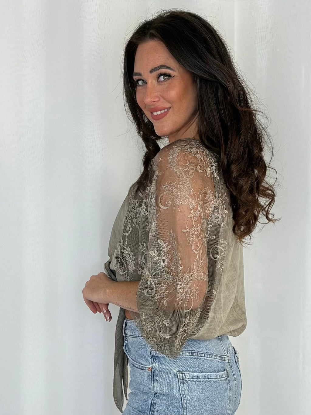 Bolero Lace Sleeve Top (3 Colours)