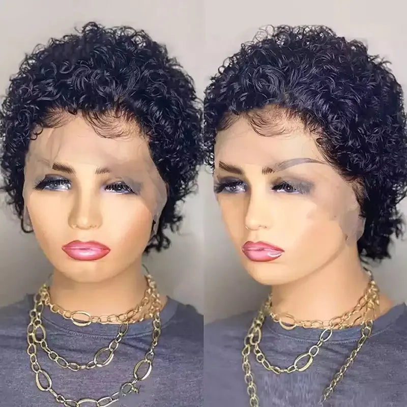 Short Curly Hair Frontal Lace Wigs