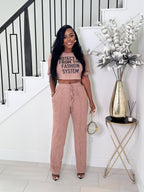 LESS BUSY LOUNGE PANTS SET (BEIGE)