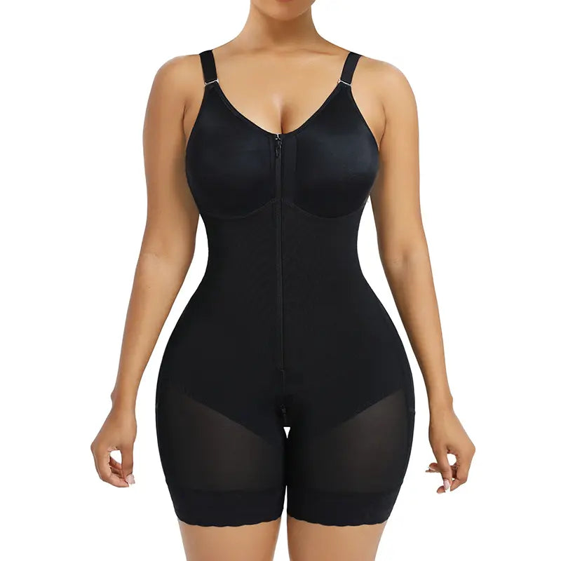 Women’s Fajas Colombianas shapewear  Tummy Control Butt Lifter Shaper with Zipper Crotch detachable shoulder strap Basic