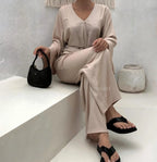 YNeedM Twisted Knot Waist Two Piece Modest Co Ord Set US One Size 2-8
