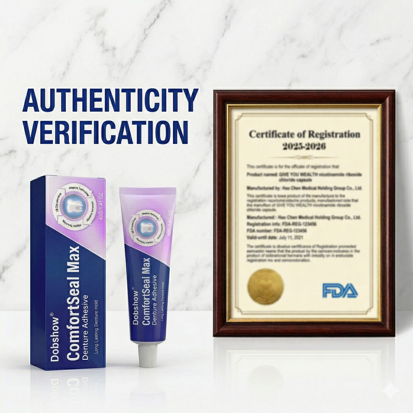 🦷🔥Dobshow® ComfortSeal Max Denture Adhesive—🧑‍⚕️✅96-hour long-lasting, heat adaptive technology