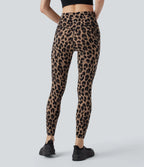 UltraSculptTM Leopard Print High Waisted Tummy Control Yoga Leggings with Pockets