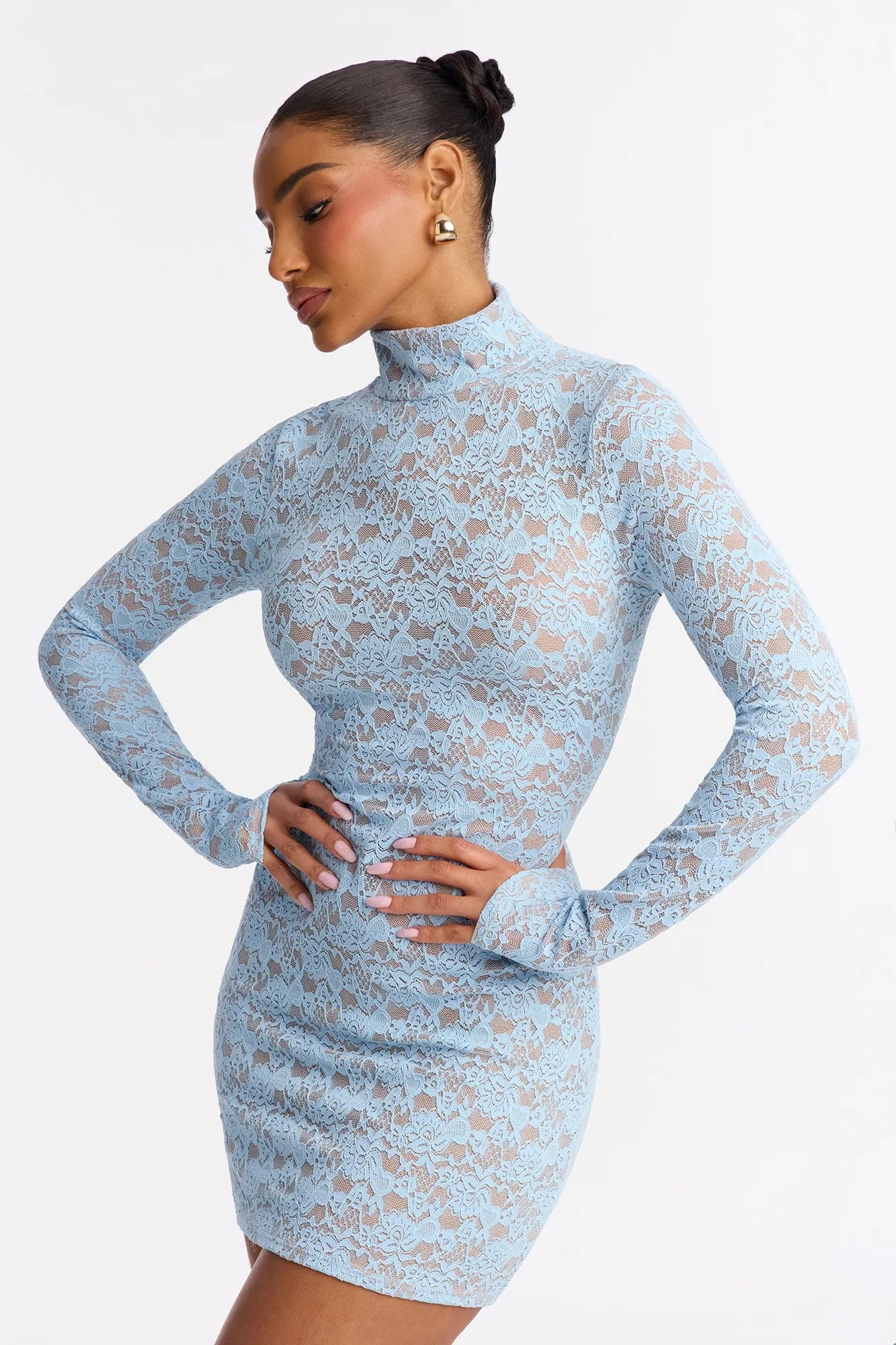 Always In Love With Lace Mini Dress - Burgundy